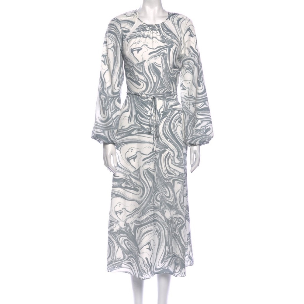 JONATHAN SIMKHAI MELLIE MARBLE PRINT MIDI DRESS